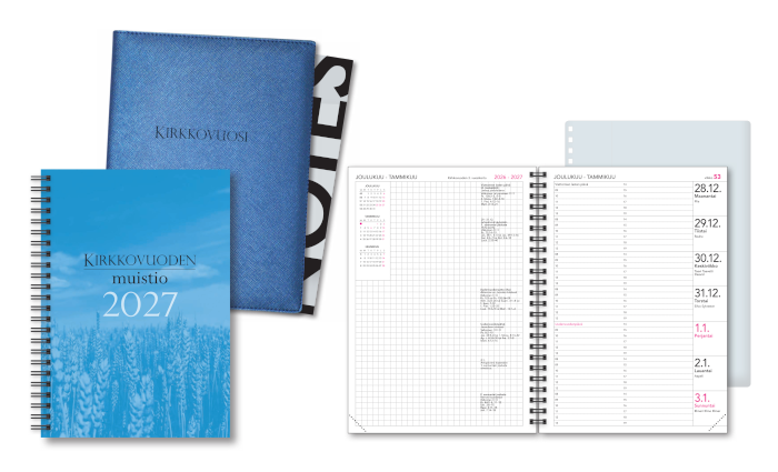 A5-KOKOINEN PÖYTÄKALENTERI RUNSAALLA MUISTIINPANOTILALLA